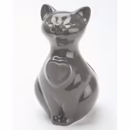Cat dark grey urn