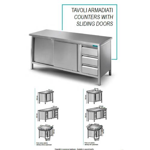 TAVOLI ARMADIATI CON CASSETTI
