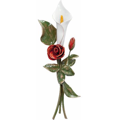 Evergreen flowers roses and calla