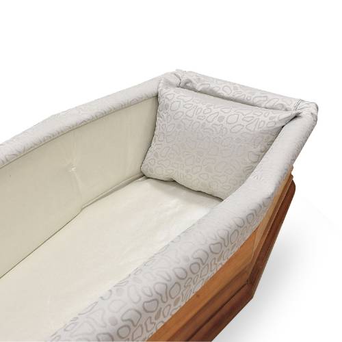 Imbottitura quarzo avorio con balza jacquard