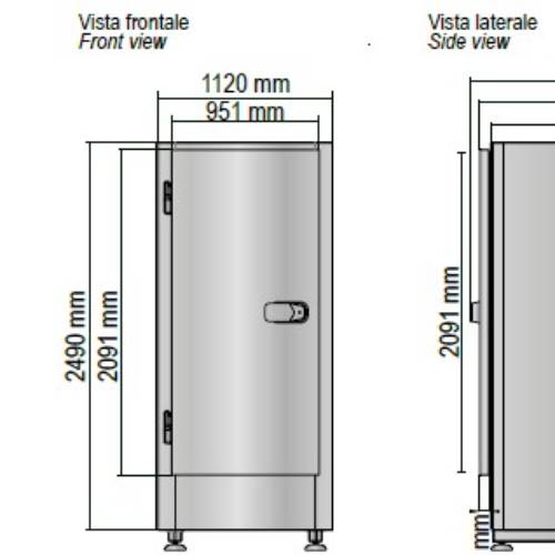 CELLA MORTUARIA REFRIGERATA 3 o 4 POSTI E NR. 1 PORTA INTERA