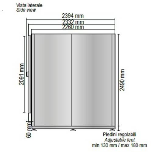 CELLA MORTUARIA REFRIGERATA 3 o 4 POSTI E NR. 1 PORTA INTERA