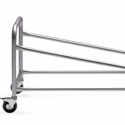Inclined double-height coffin trolley.