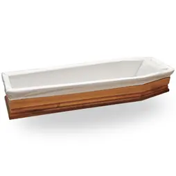 White Agata coffin padding with Jacquard