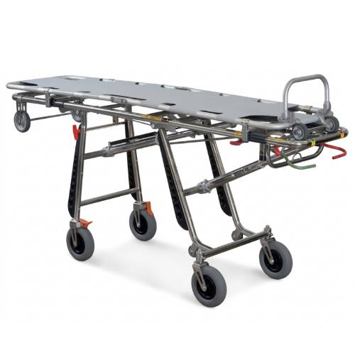 Recovery stretcher with attachments for self-loading trolley