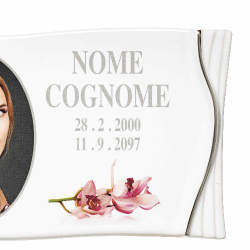 Photo-ceramic scroll “Anima” with platinum trim