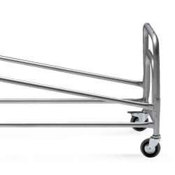 Inclined double-height coffin trolley.