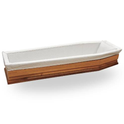 White Topazio coffin padding with Jacquard
