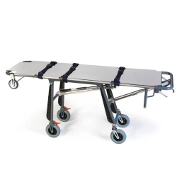 Self loading stretcher for bodies
