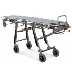Recovery stretcher with attachments for self-loading trolley